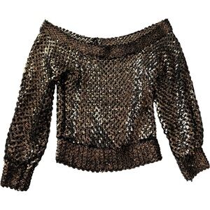 Vtg 70’s disco blouse